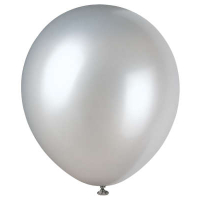 Silver Pearlized Latex Balloons 8pk