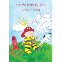 7th Boy Birthday Card