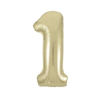 Gold Jumbo Number 1 Foil Balloon 34" Helium Inflated