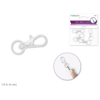 Key Ring Clip x 4 with Swivel Ring Silver - Image 2