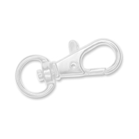 Key Ring Clip x 4 with Swivel Ring Silver
