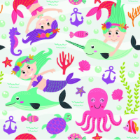 Mermaid Gift Wrap Flat