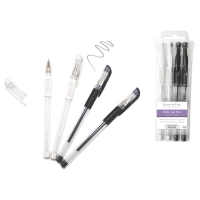 Roller Gel Pens 4pk Black White
