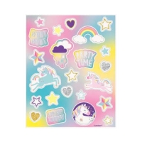 Unicorn Party Sticker Sheets 4ct