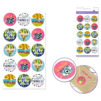Shiny Button Seal Sticker Traveler