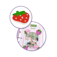 Painted Craft Wood Buttons Strawberry - Image 2