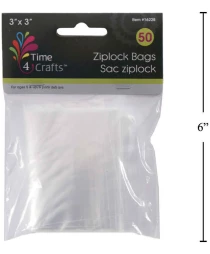 3" x 3" Craft Zip lock Bag 50pk