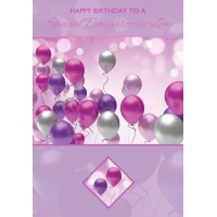 Daughter-in-law Birthday Card Purple Balloons