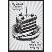 Husband Birthday Card Black White Cake